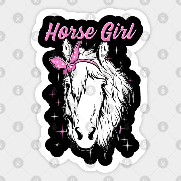 Horse Girl Cute T-shirt Sticker by KsuAnn